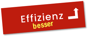 Schild mit Aufschrift Effizienz/besser