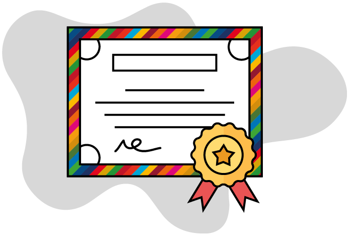 Hochschulzertifikat mit Medaille